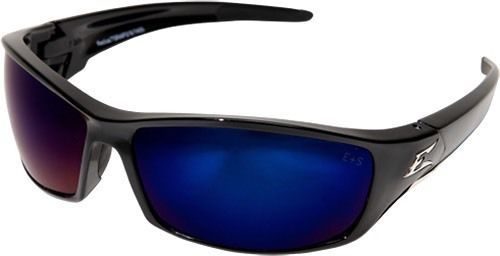 Edge Eyewear Reclus Safety Glasses - Black Frame, Blue Mirrorer Lens, NIP