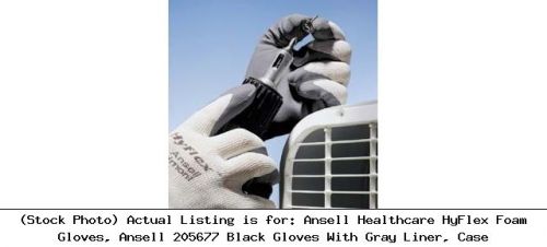 Ansell Healthcare HyFlex Foam Gloves, Ansell 205677 Black Gloves With Gray Liner
