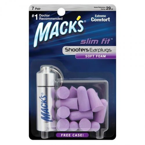 Mack&#039;s 4791 shooters earplugs slim fit soft foam w/ travel case for sale