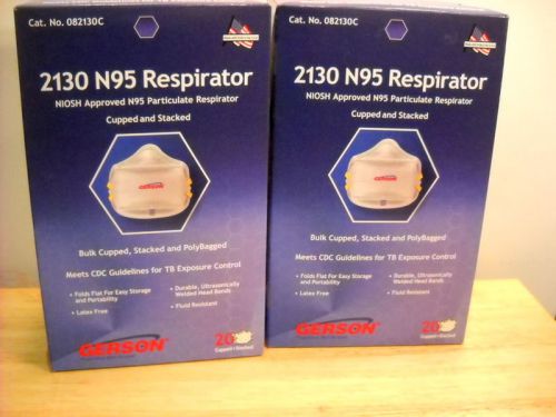 Gerson Respirator Masks N95  20 Count BOX (auction is for 2 boxes) FREE SHIPPING