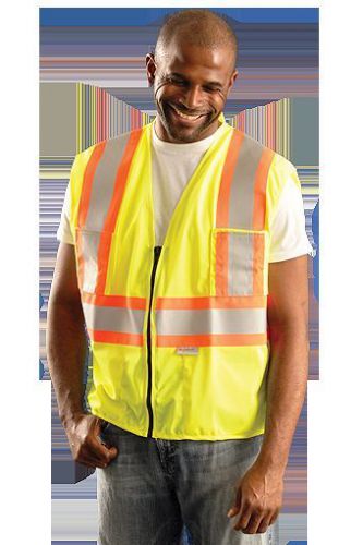 OK-1 5050511 Premium Solid/Mesh Two-Tone (1 Safety Vest) Size Large