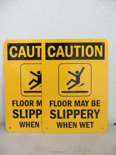 OSHA Safety Sign &#034;Caution: Floor May Be Slippery When Wet&#034;  10&#034;x7&#034;  Black&amp;Yellow