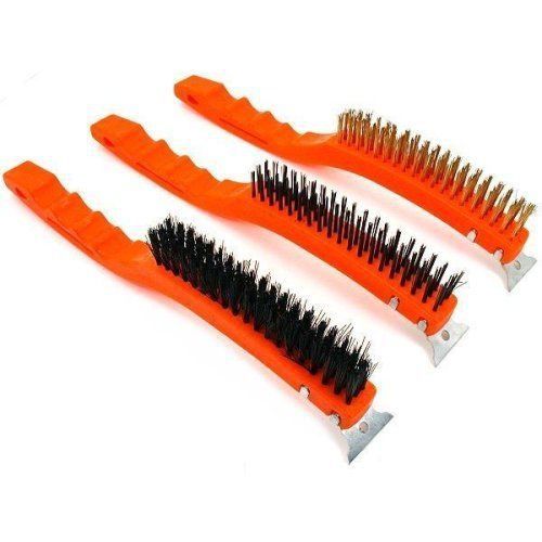 3 Brass Nylon Steel Cleaning Scraper Brushes Shop Tools