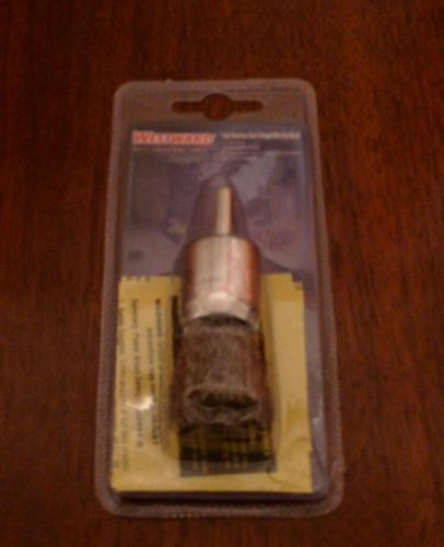 New stainless steel crimped 1&#034; wire solid 1/4&#034; shank shaft end power tool brush for sale