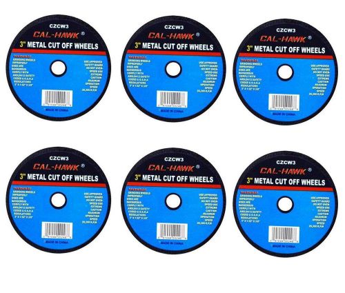 6 Pc 3&#034; Cut Off Wheel For Metal Cutting Disc Grinders 1/32&#034; Thickness 3/8&#034; Arbor