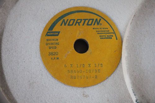 Norton 6&#034; x 1/2&#034; x 1/2&#034; 38a60-i8vbe grinding wheel-new old stock for sale