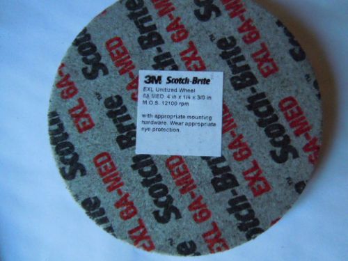 3M Scotch-Brite, EXL Unitized Wheel, 6A Med  4&#034; x 1/4&#034; x 1/4 x 3/8   (5pcs)