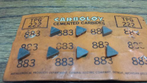 7 PIECES TPG 222 GRADE 883 CARBOLOY CARBIDE INSERTS NEW