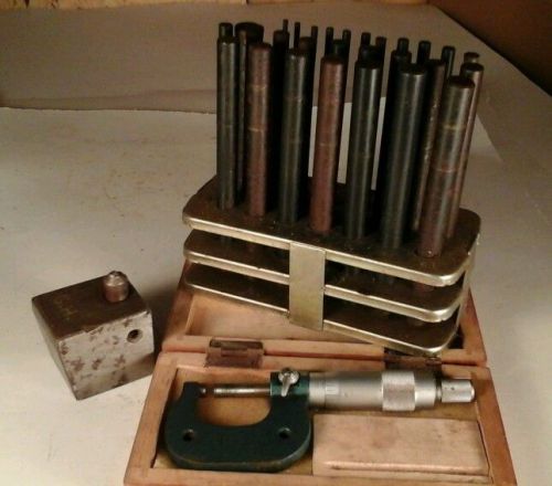 0-1 micrometer&#039;s &amp; transfer punch set &amp; diamond wheel dresser for sale