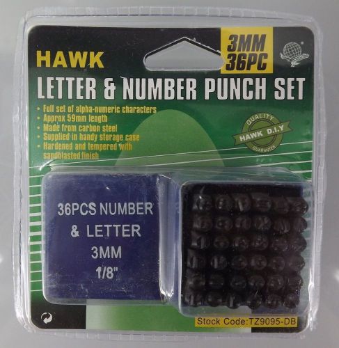 1.5mm LETTER &amp; NUMBER PUNCH SET CAPITAL LETTERS 36 PC BRAND NEW THOUSAND USES