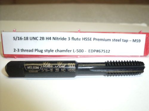5/16-18 unc 2b h4/h5 nitride 3 straight flutes hsse premium steel plug tap – m59 for sale