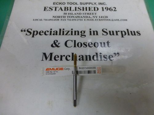 Spiral point tap m3.5x0.6 high speed vanadium tin coated 3 flute emuge new $8.50 for sale