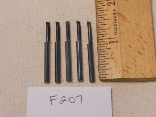 5 used solid carbide boring bars. 1/8&#034; shank. micro 100 style. b-100500 (f207} for sale