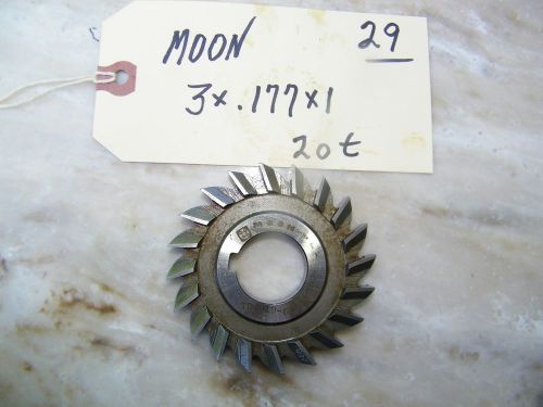 MOON - STRAIGHT SIDE MILLING CUTTER-USA - 3 X .177 X 1, 20 TEETH