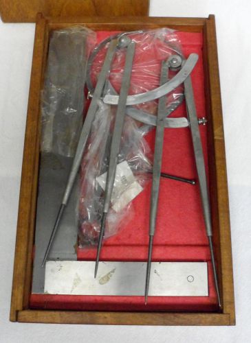 Vintage Calipers/Dividers Machinist Tools (set of 4) w/Wood Box/Vintage Tools