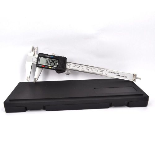 6&#034; 150mm electronic lcd digital vernier caliper micrometer guage inbox stainless for sale