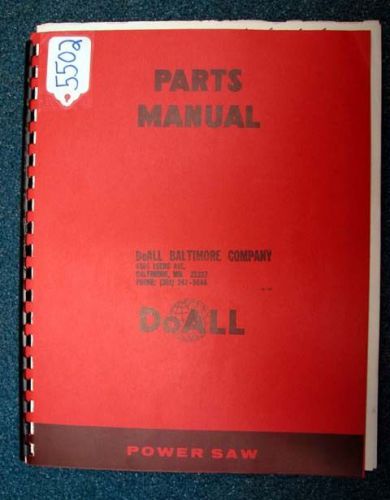 DoAll Parts Manual for Power Saw Model C-916 (Inv.18009)