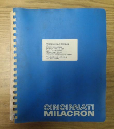 Cincinnati milacron avenger lathe turning centers 200t 250t programming manual for sale