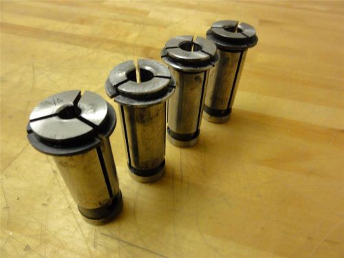 (4) Pieces Milling Chuck Collets, 3/4&#034; OD x 2.18&#034; Length, 1/4&#034; 3/8&#034; Mill