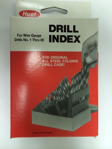 Huot - drill index for stub screw machine length drills wire gauge #1 to 60 for sale