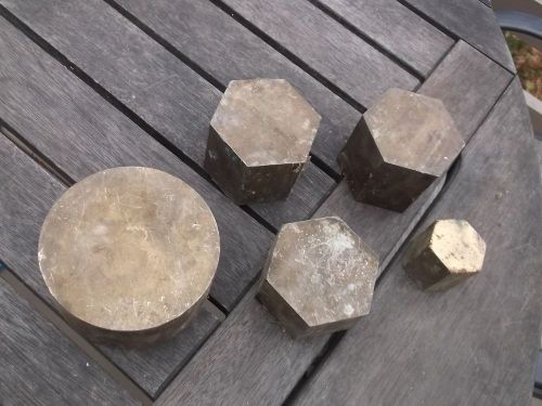 5 New Old Stock Brass Stock Pieces Lathe? Use Round &amp; Hexagon 18# Free Shipping
