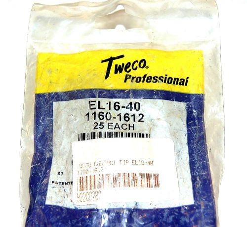 (x25) Tweco Pro EL16-40 1160-1612 Contact Tips - 400A Eliminator, Weldskill Guns