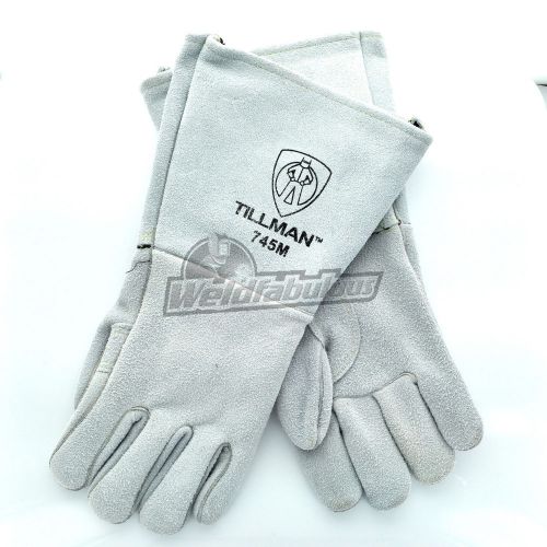 Tillman 745M Elkskin Split Cotton/Foam Lined Back Stick Welding Gloves, Medium