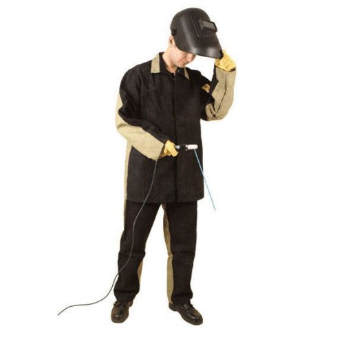 Welders body protection suit jacket and trousers with split leather m 32 for sale
