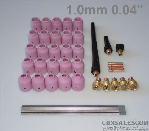 48 pcs tig welding kit gas lens for tig welding torch wp-9 wp-20 wp-25 wc 0.04&#034; for sale