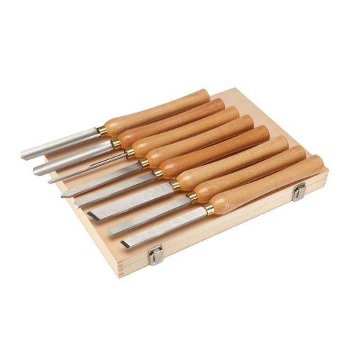 High Speed Steel Wood Lathe Chisel 8 Set Length 16-15/16&#034; With 9-1/4&#034; Handle