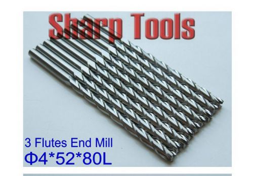 2pcs three flute cnc router bits endmill milling cutter 4mm 52mm for sale