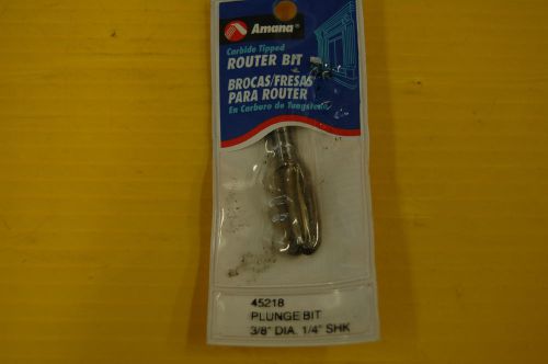 New amana tool 3/8 diam 1/4&#034; shank plunge router bit (45218) for sale