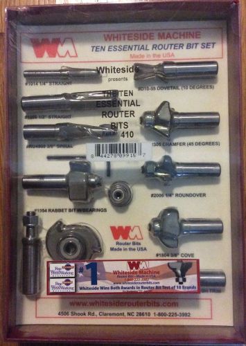 WHITESIDE #401 THE TEN ESSENTIAL ROUTER BITS SET MADE IN USA