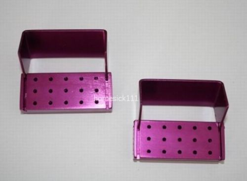 New 15 holes Bur Holder Stand Disinfection Box Fit Low-short speed bur Purple
