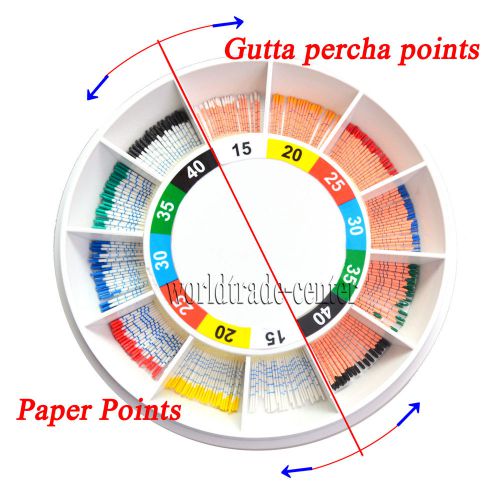 World 120 Dental Gutta Percha Points+120 Absorbent Paper Points Obturation Files