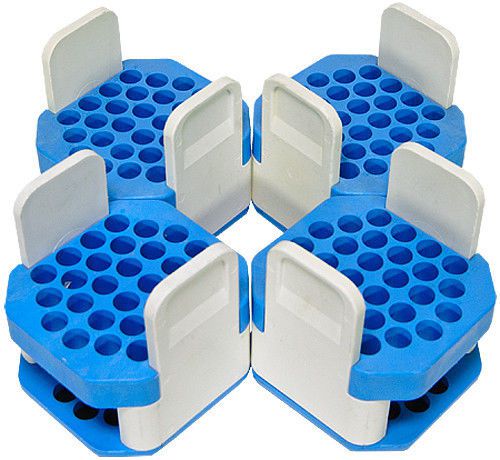 Set of 4 beckman blue centrifuge swing bucket adapters tube holders for sale
