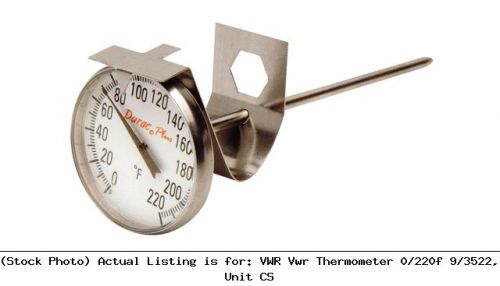 Vwr vwr thermometer 0/220f 9/3522, unit cs labware for sale