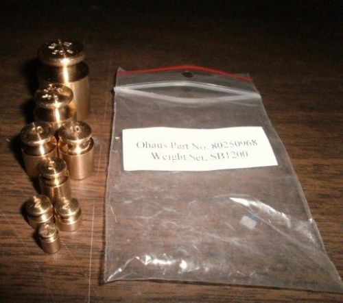 8 PC SET OHAUS BRASS SCALE WEIGHTS --new
