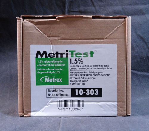 Metrex metri test 1.5% glutataldenhyde concentration indicator 10-303 - 03/2015 for sale