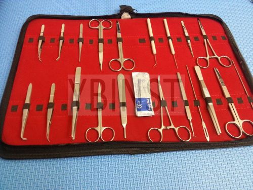 30 pcs medical student dissection dissecting kit w/ sterile scalpel blades #21 for sale
