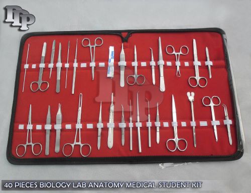 40 PCS BIOLOGY LAB ANATOMY MEDICAL STUDENT DISSECTING KIT + SCALPEL BLADES #24