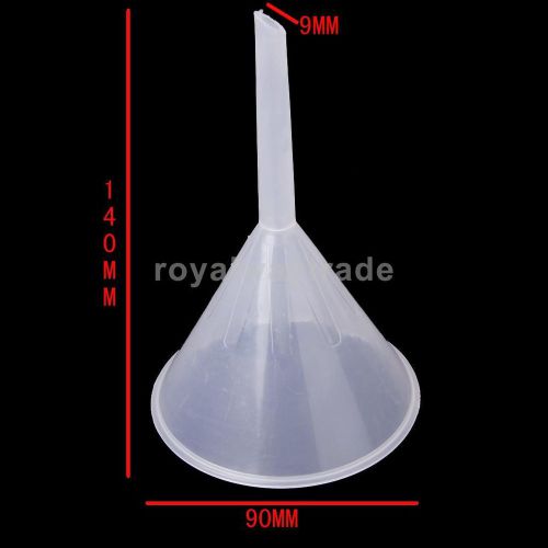 90mm plastic funnel for kitchen laboratory garage /car liquids oil -transparent for sale