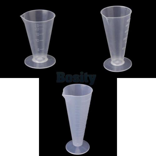 3pcs 25 50 500ml plastic laboratory beaker measuring cup graduated container for sale