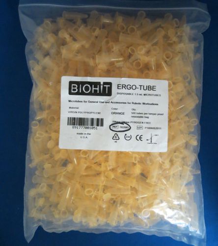 Biothit ergo-tube 1.5ml disposable microtubes fliptop # 782085 qty 500 for sale