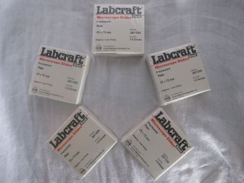 Labcraft Microscope Slides CMS Lot of 5 Boxes 25x75mm Model # 267-088 New sealed