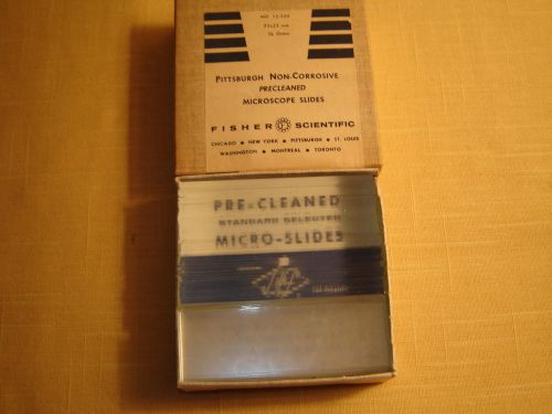 Old Box Pittsburgh Non-Corrosive Precleaned Microscope Slides Fischer Scientfic