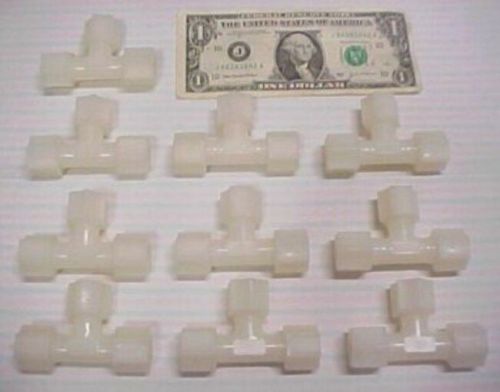 10 Cole Parmer Nylon 3/8&#034; OD Tube Tees Fittings Chemical Resistant 70-6-N-PG New