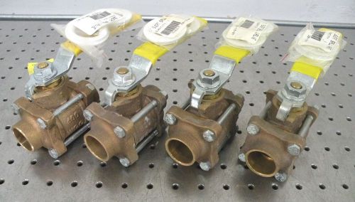 C113034 lot 4 conbraco apollo 82-205-01 3-piece 1&#034; sweat bronze ball valves for sale