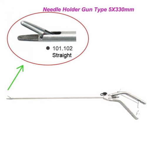New Needle Holder Gun Type 5X330mm Straight Laparoscopy Surgical CE Approved