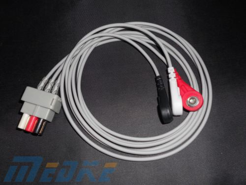 GE-Datex Ohmeda 545327 Compatible ECG leadwires,3 lead,snap, AHA, G312DX